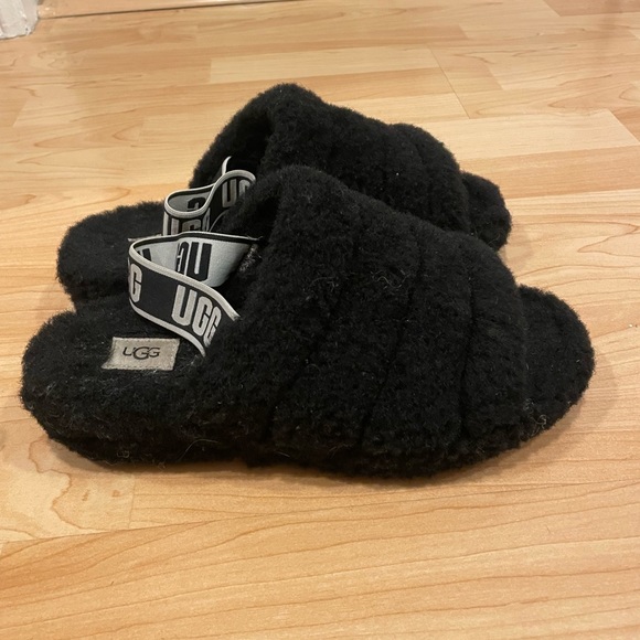 UGG Fluff Yeah Slides - Women’s 10 - Black - Picture 3 of 5